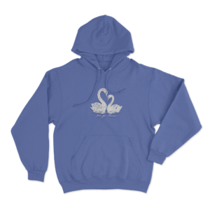 Swan Lovers Unisex Hoodie Blue