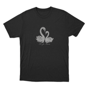 Swan Lovers Unisex T Shirt Black